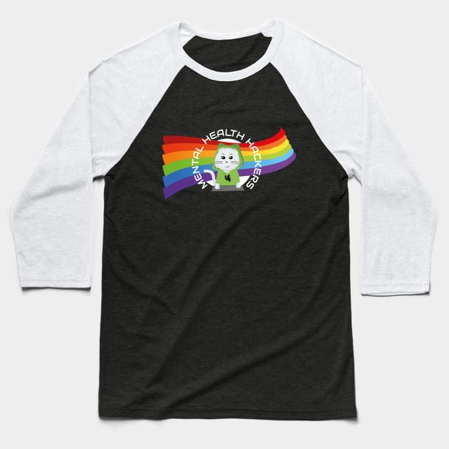 Mental Health Hackers Pride Logo Baseball T-Shirt by mentalhealthhackers